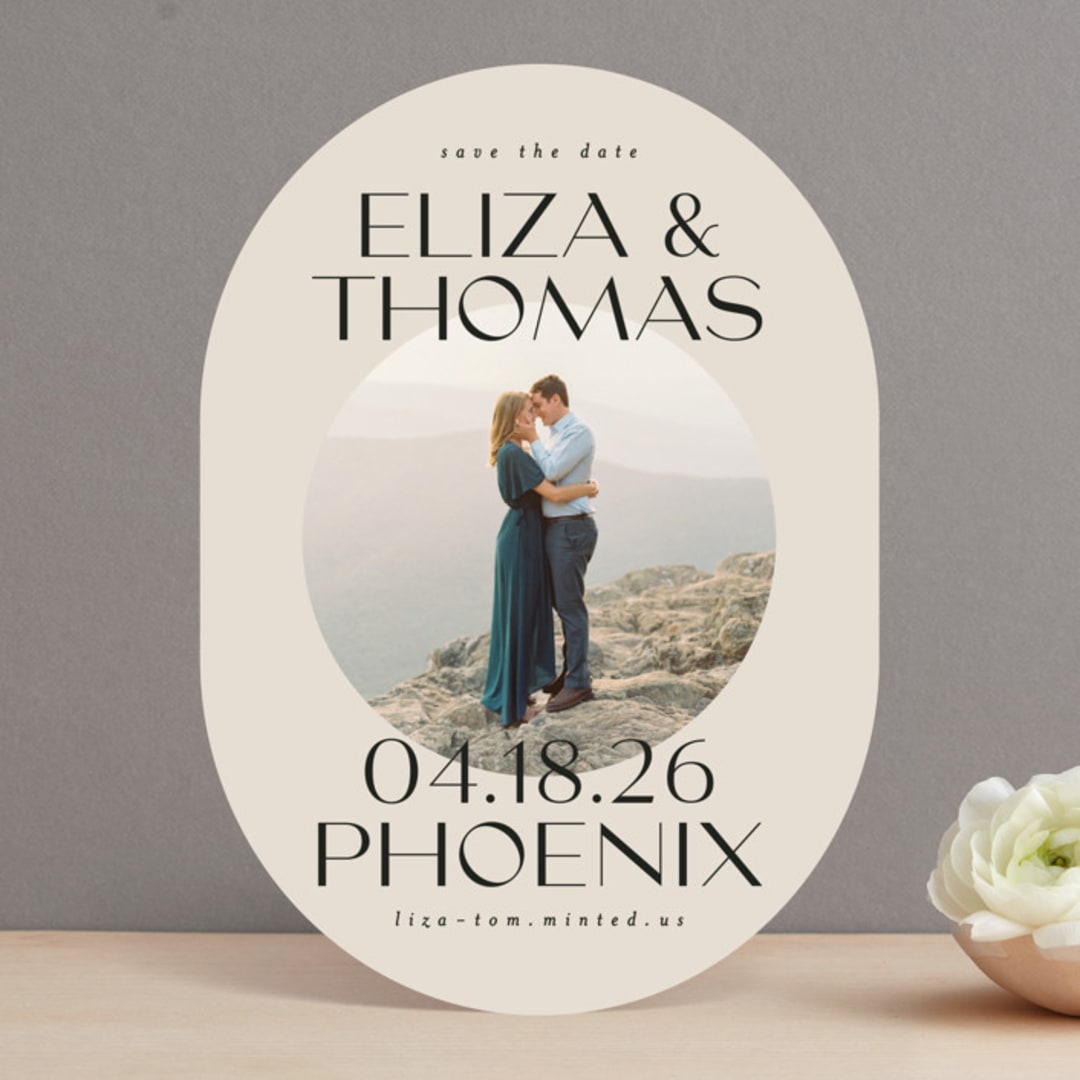 "Bold Circle" - Save the Dates in Champagne by Jessica Corliss - Front
