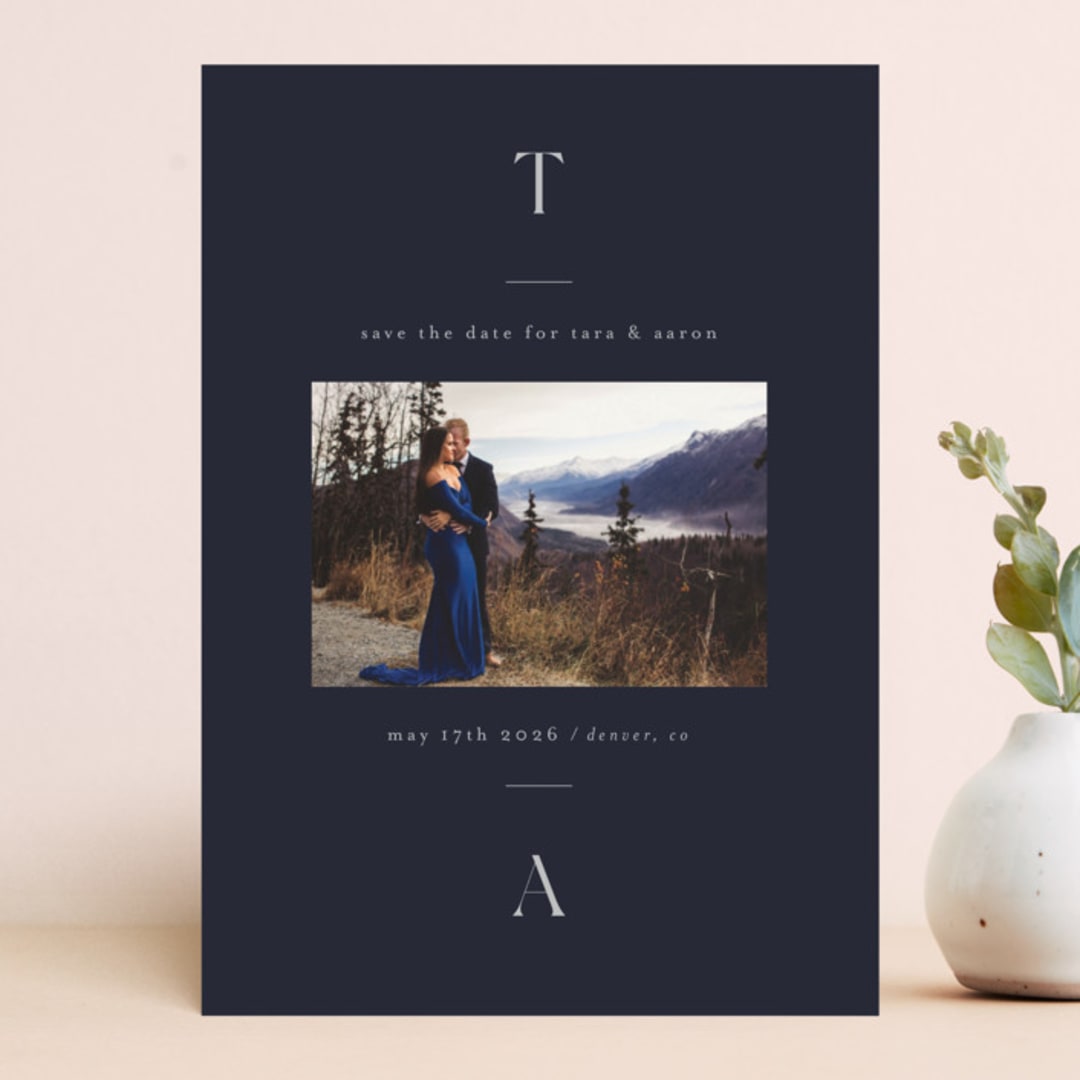 "Wide Shot" - Save the Dates in Midnight by Heather Cairl - Front