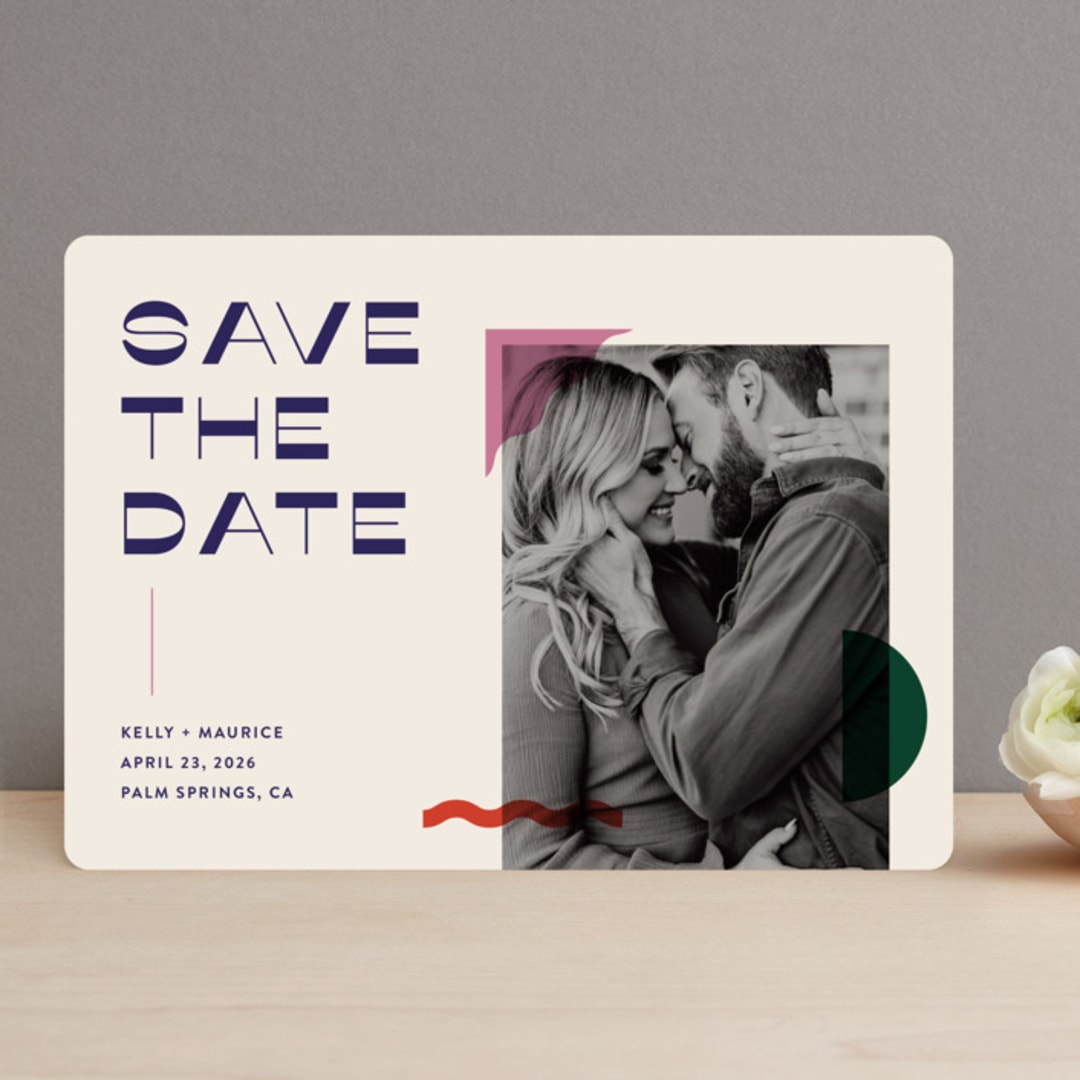 "Modern Love" - Save the Dates in Ecru by Shari Margolin - Front
