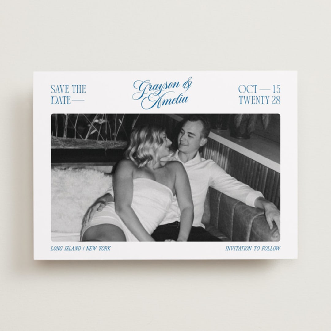 "Opening Titles" - Save the Dates in Lake by Robert and Stella - Front