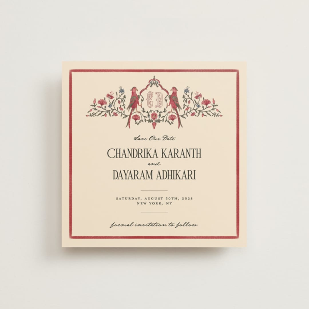 "Tapestry" - Save the Dates in Garnet by Jenna Holcomb - Front