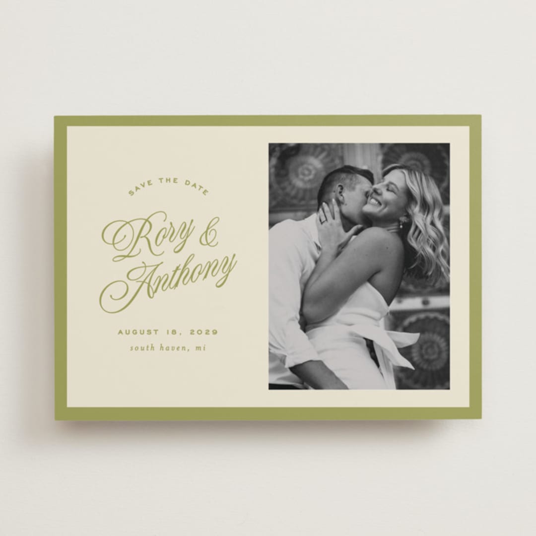 "rory" - Save the Dates in Olive by Ellen Schlegelmilch - Front