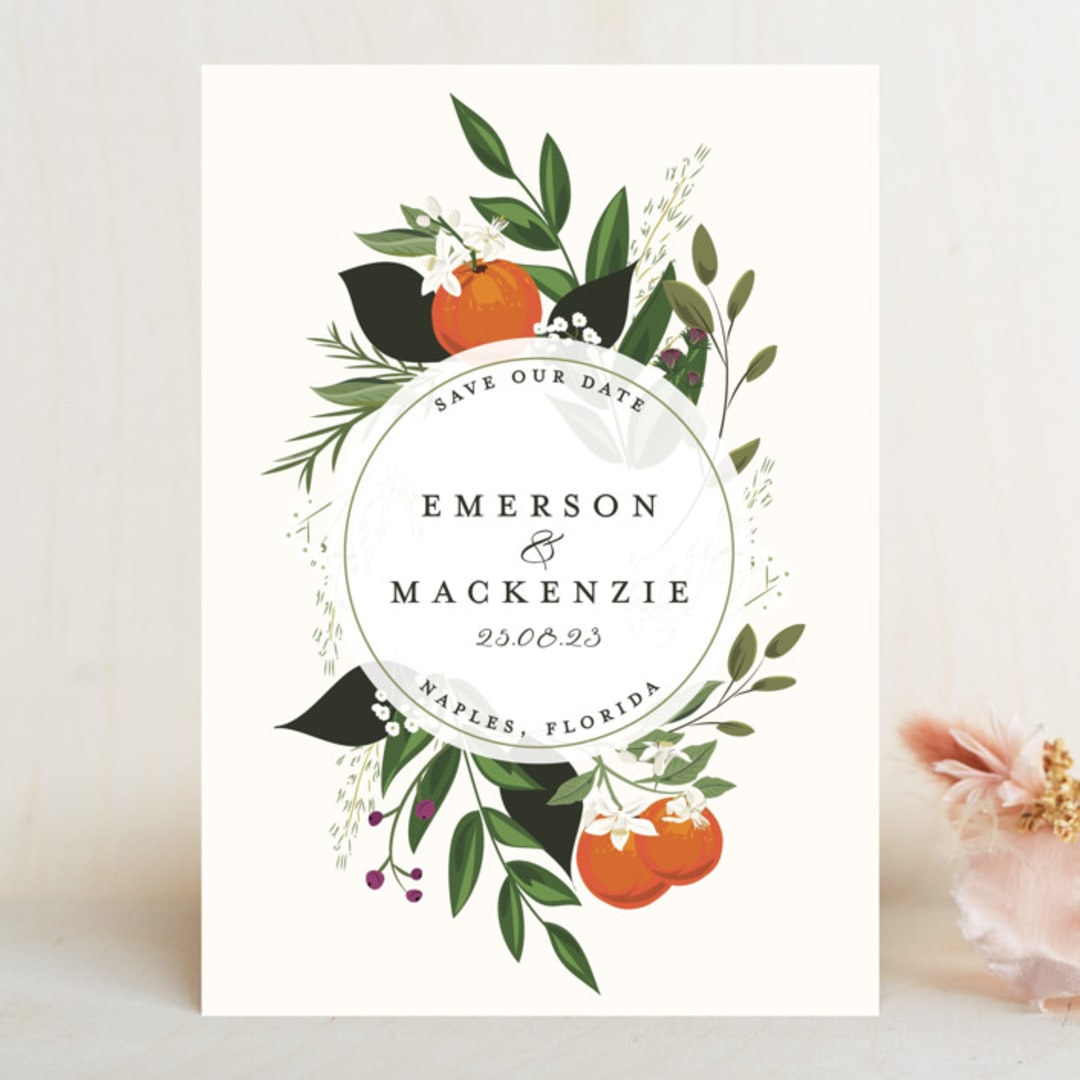 "Orange Blossoms" - Save the Dates in Pearl by Susan Moyal - Front
