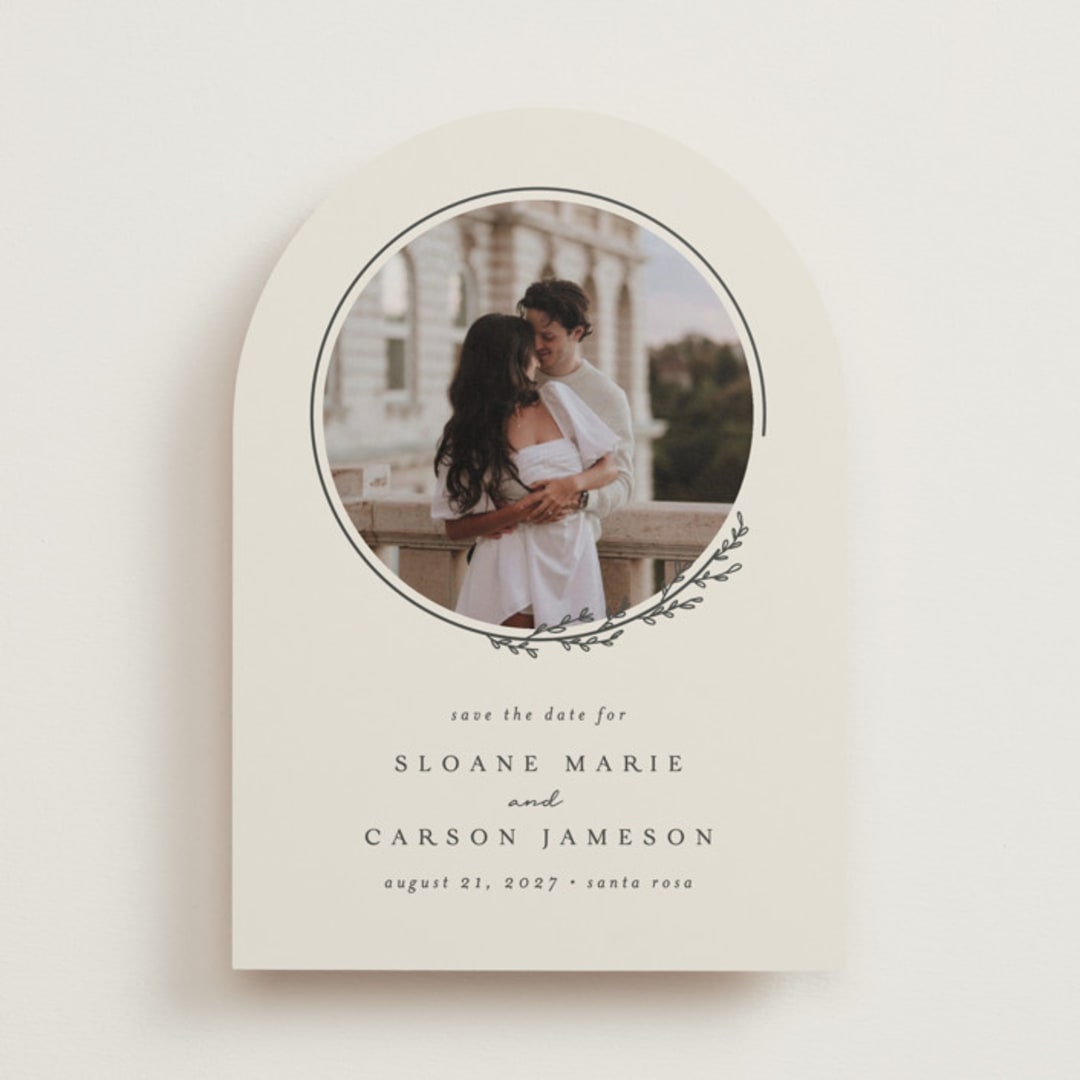 "Branched" - Save the Dates in Almond by Brianne Larsen - Front