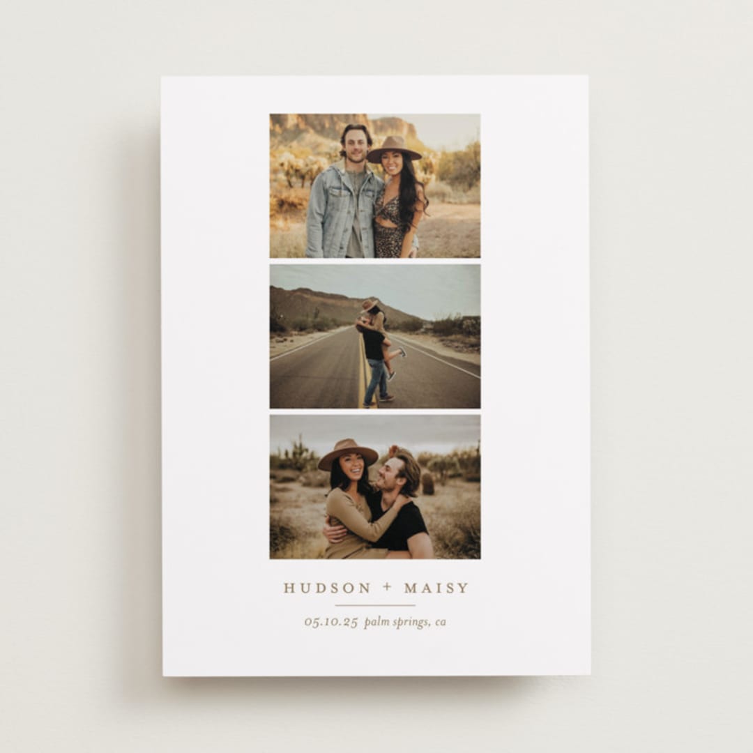 "Modern minimalism" - Save the Dates in Driftwood by Alexandra Cohn - Front