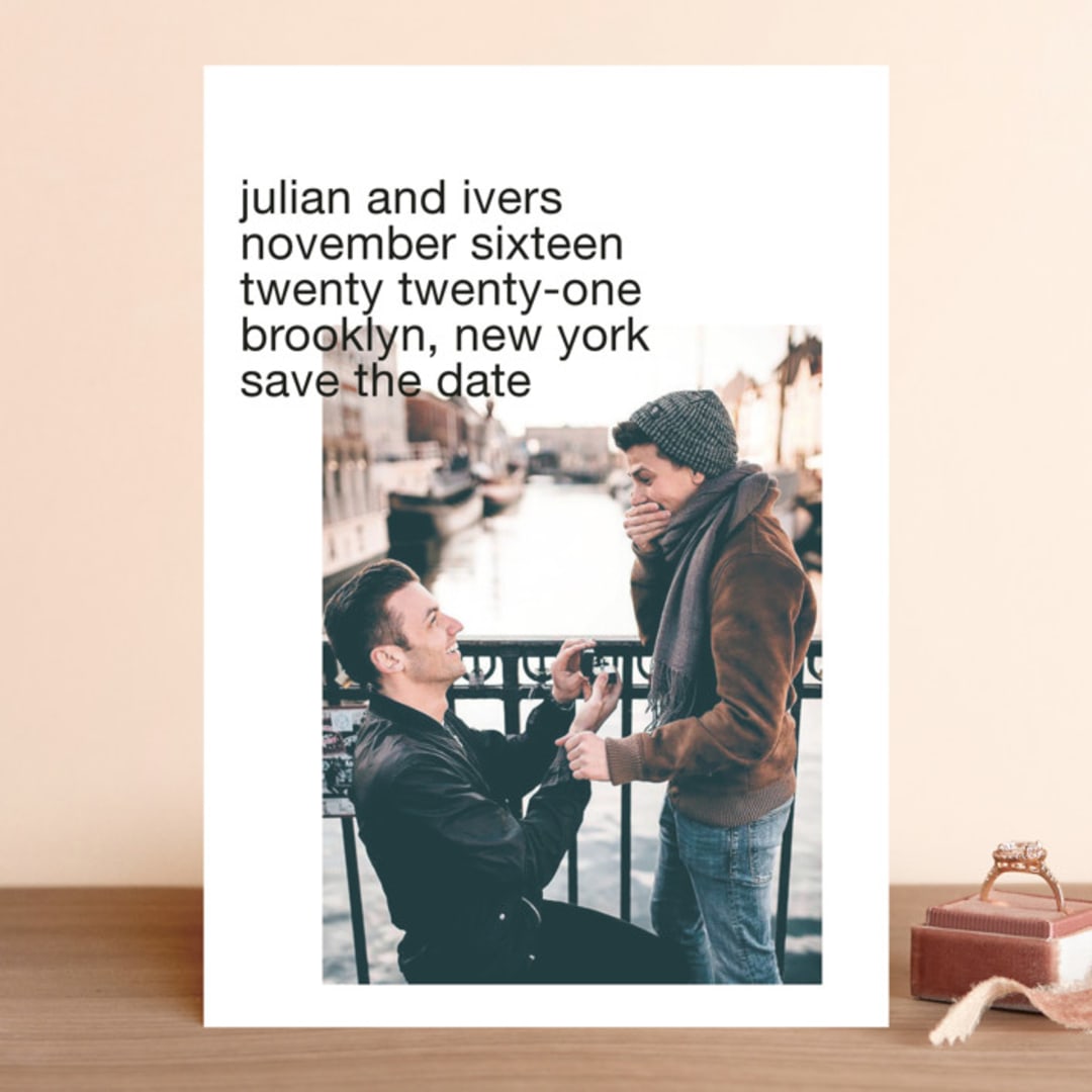 "Modern Statement" - Save the Dates in Ink by Jennifer Lew - Front