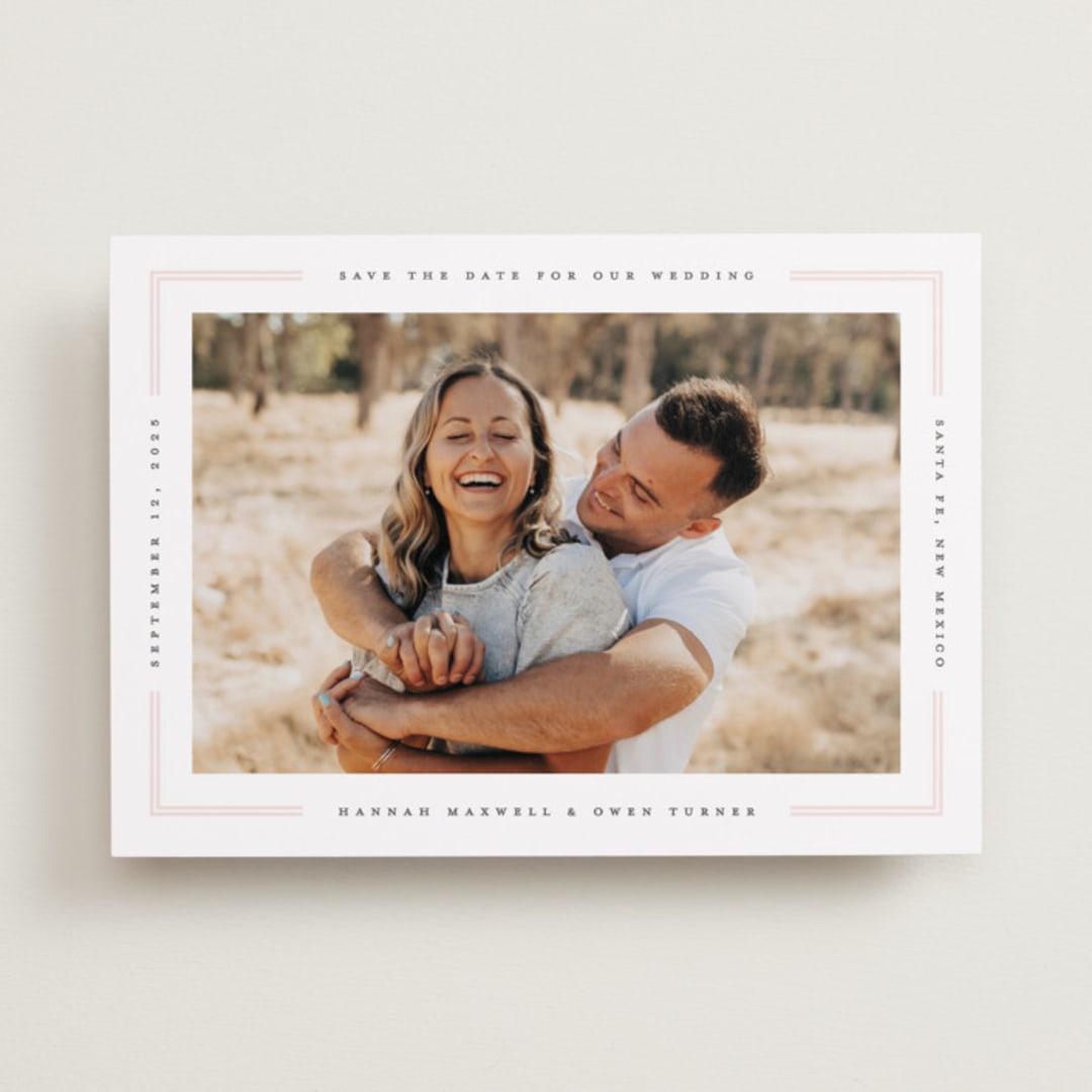 "Sweet Simplicity" - Save the Dates in Blush by Lauren Chism - Front