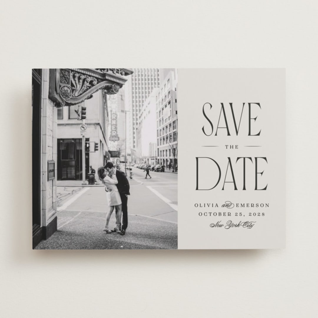 "Pierre" - Save the Dates in Dove by Robert and Stella - Front
