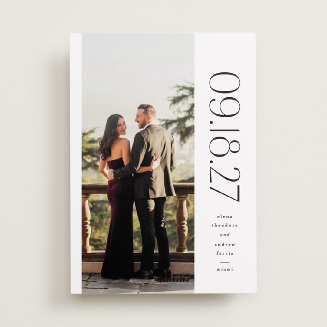 "Heights" - Save the Dates in Tux by Lea Delaveris - Front