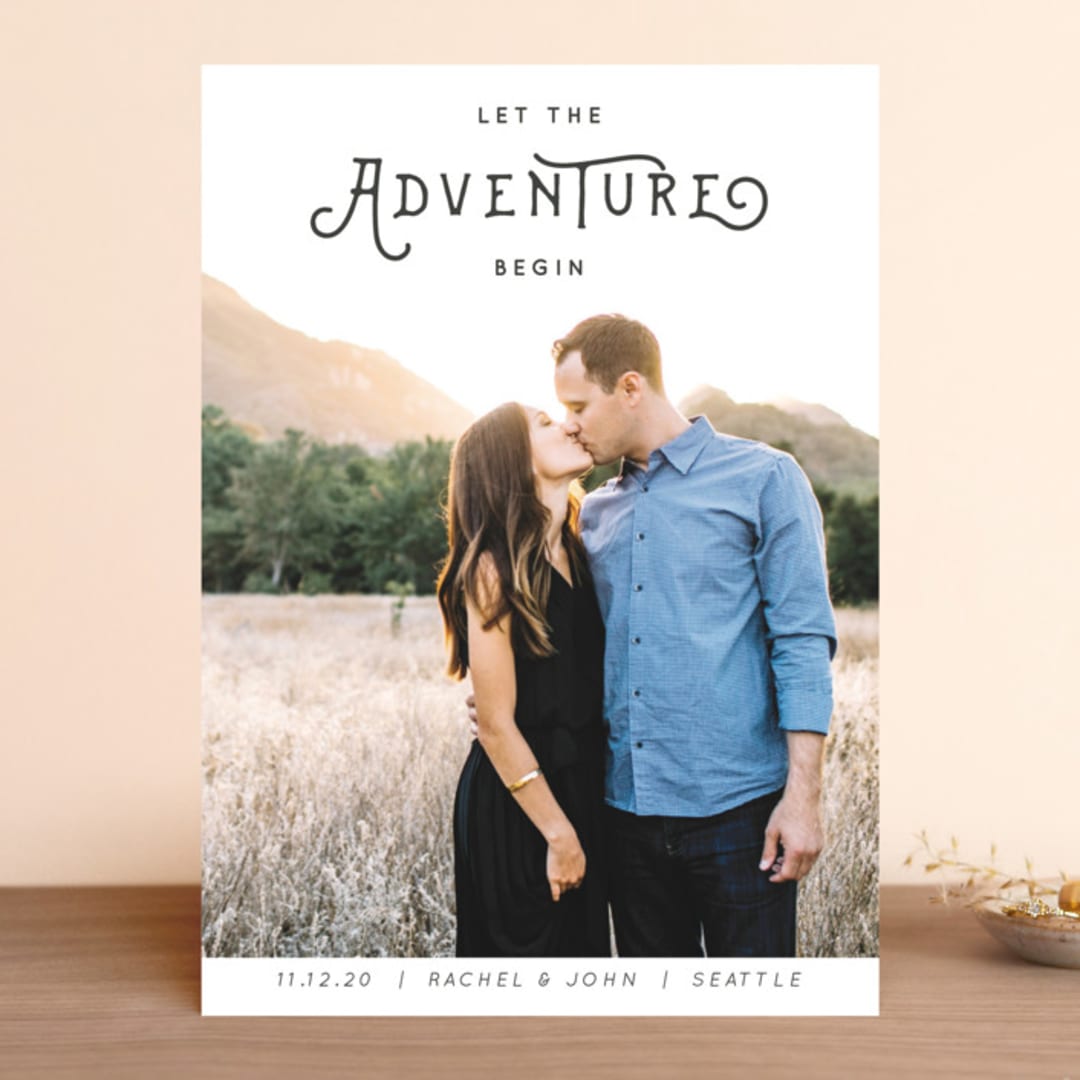 "The Adventure" - Save the Dates in Slate by Kasia Labocki - Front