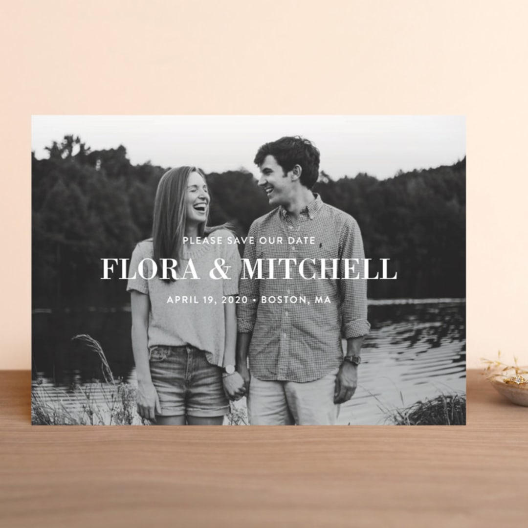 "Subtle Statement" - Save the Dates in Snow by Sandra Picco Design - Front
