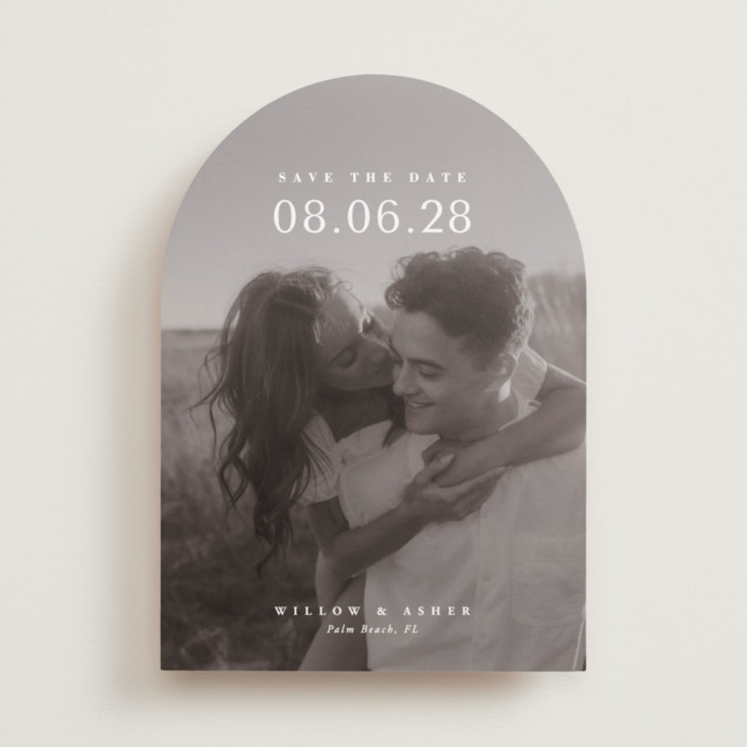 "Classic Big Date" - Save the Dates in Moonstone by Lucrecia Caporale - Front