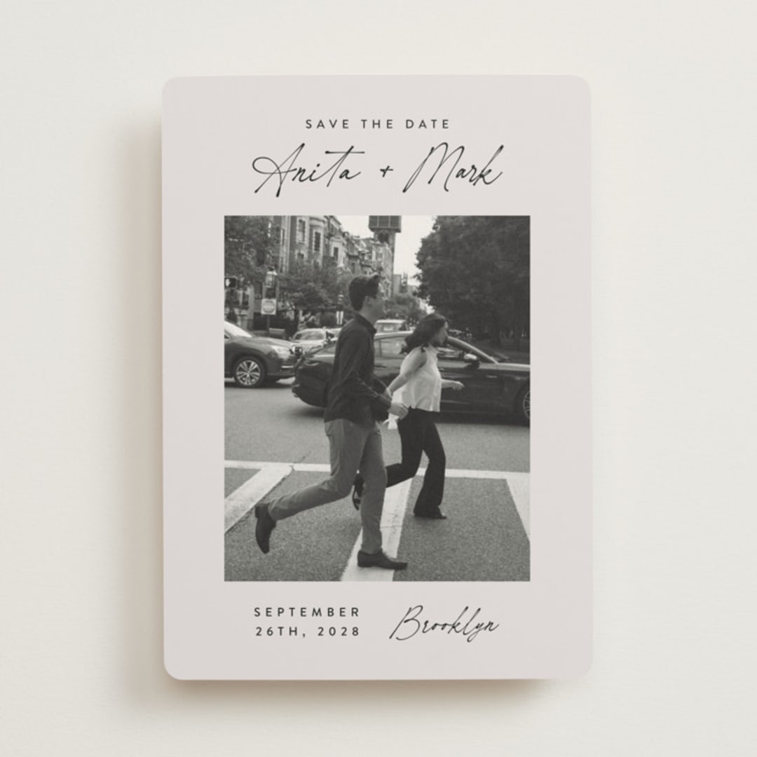 "Moment in Time" - Save the Dates in Eggshell by Paper Raven Co. - Front