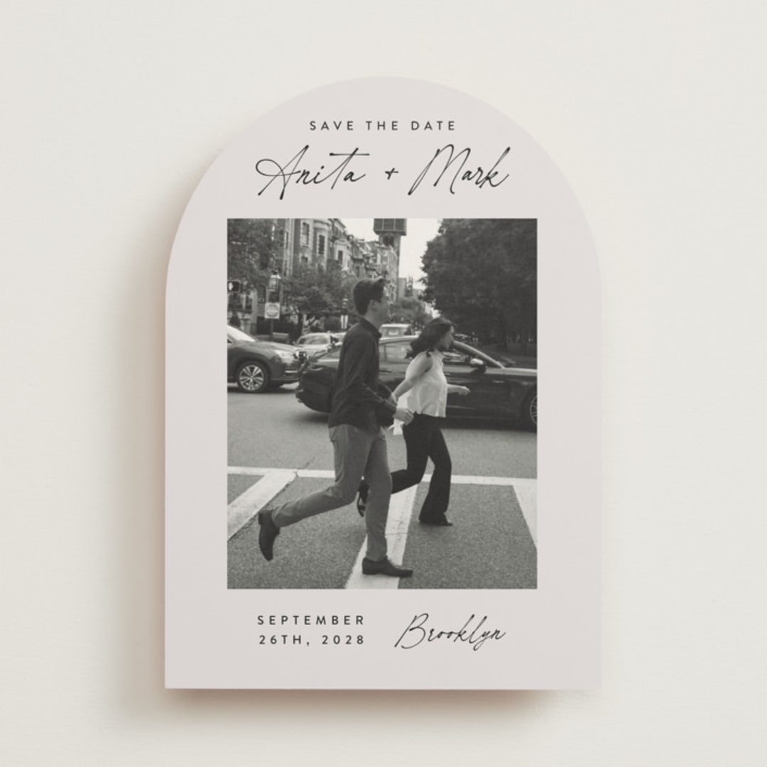 "Moment in Time" - Save the Dates in Eggshell by Paper Raven Co. - Front