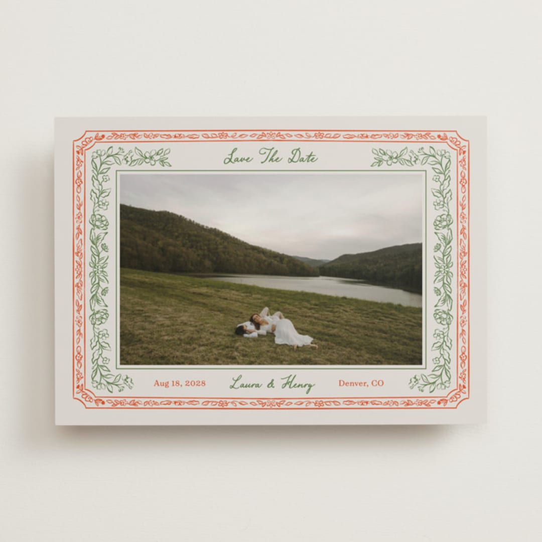 "Romantic Floral" - Save the Dates in Vintage by Elly - Front