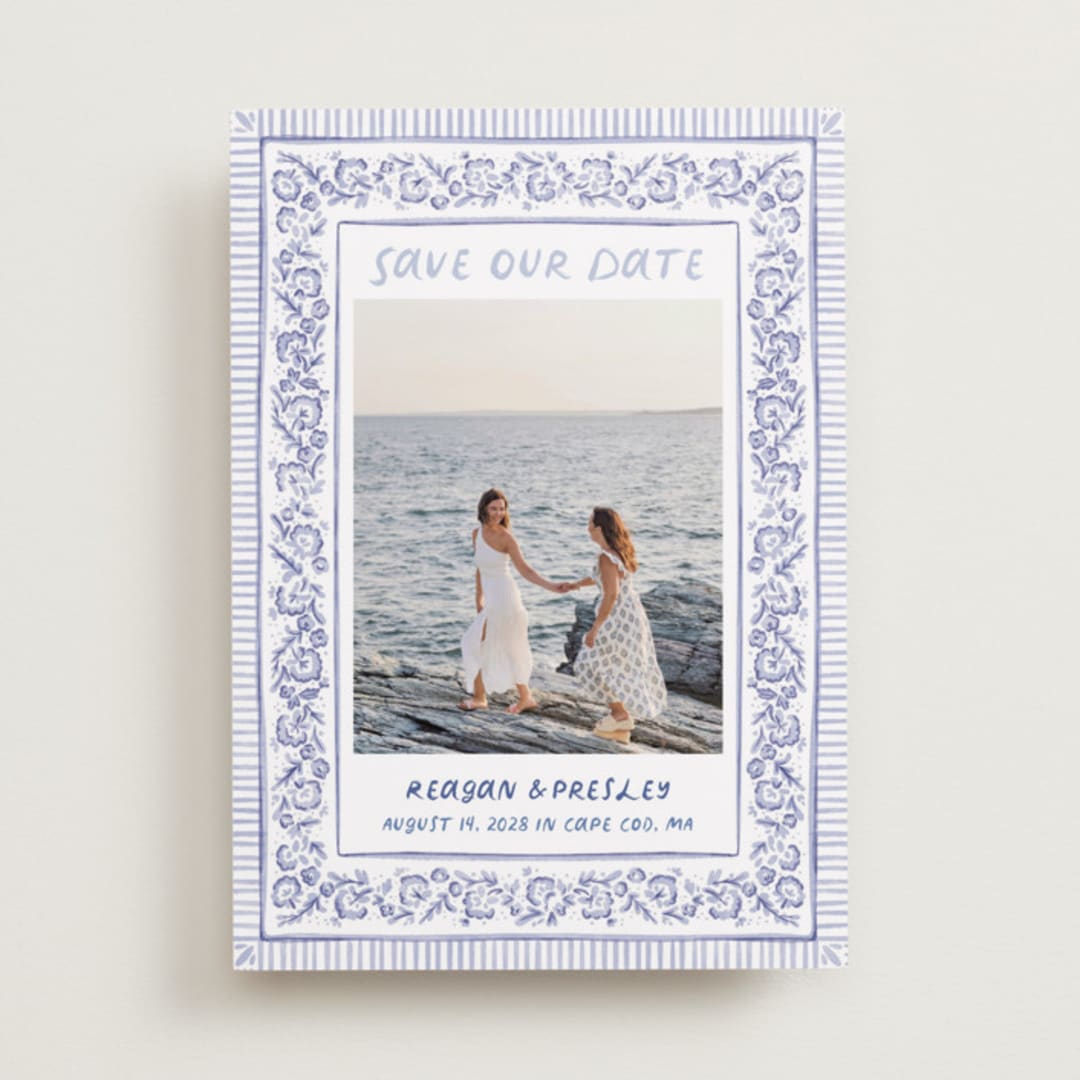"Provincial" - Save the Dates in Cerulean by Jenna Holcomb - Front