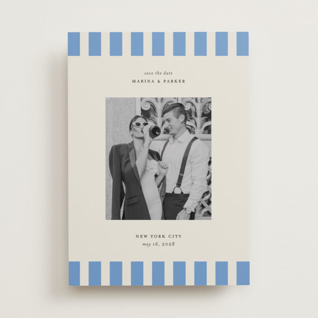 "Modern Border" - Save the Dates in Sky by Jackie Crawford - Front