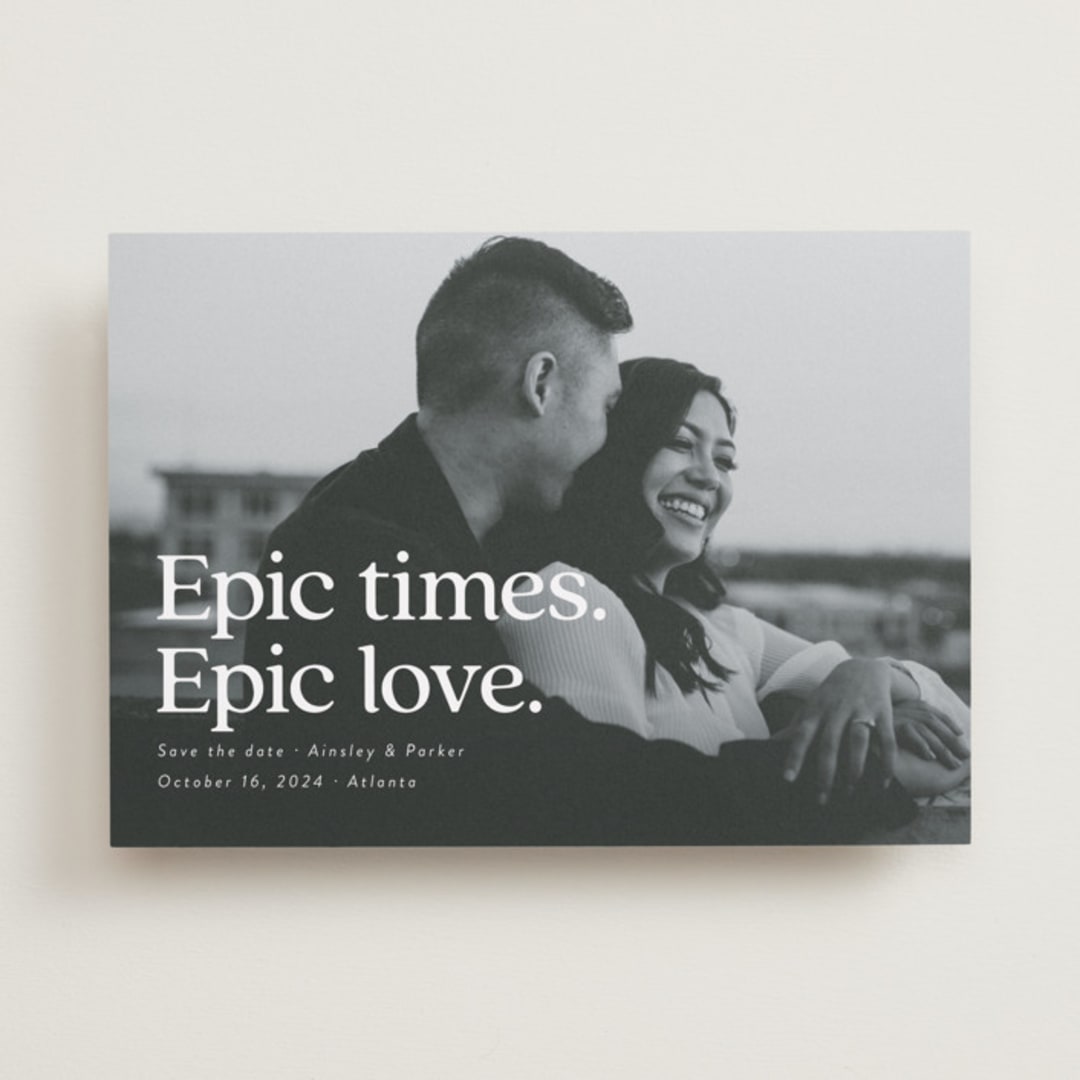 "Epic" - Save the Dates in Snow by Jackie Crawford - Front