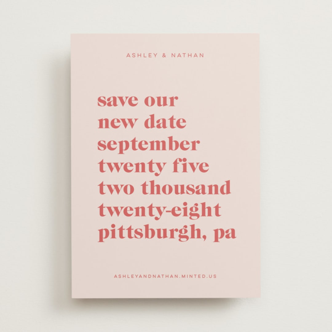 "Modern Type" - Save the Dates in Spruce by April Astudillo - Front