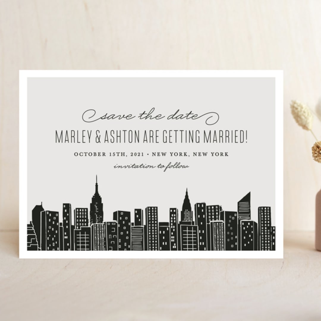 "Big City - New York City" - Save the Dates in Light Taupe by Hooray Creative - Front