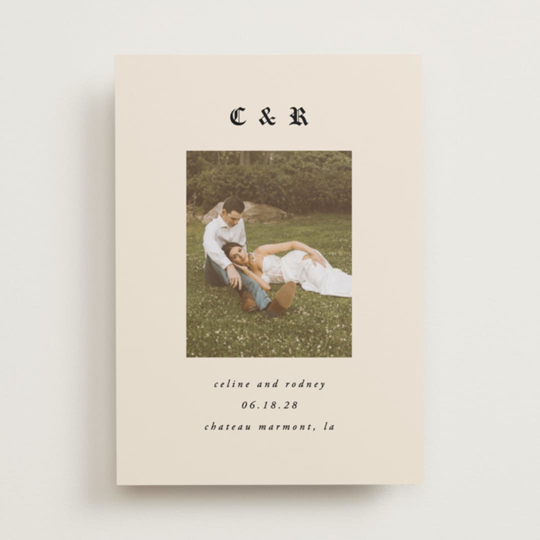 "Marmont" - Save the Dates in Ecru by AK Graphics - Front