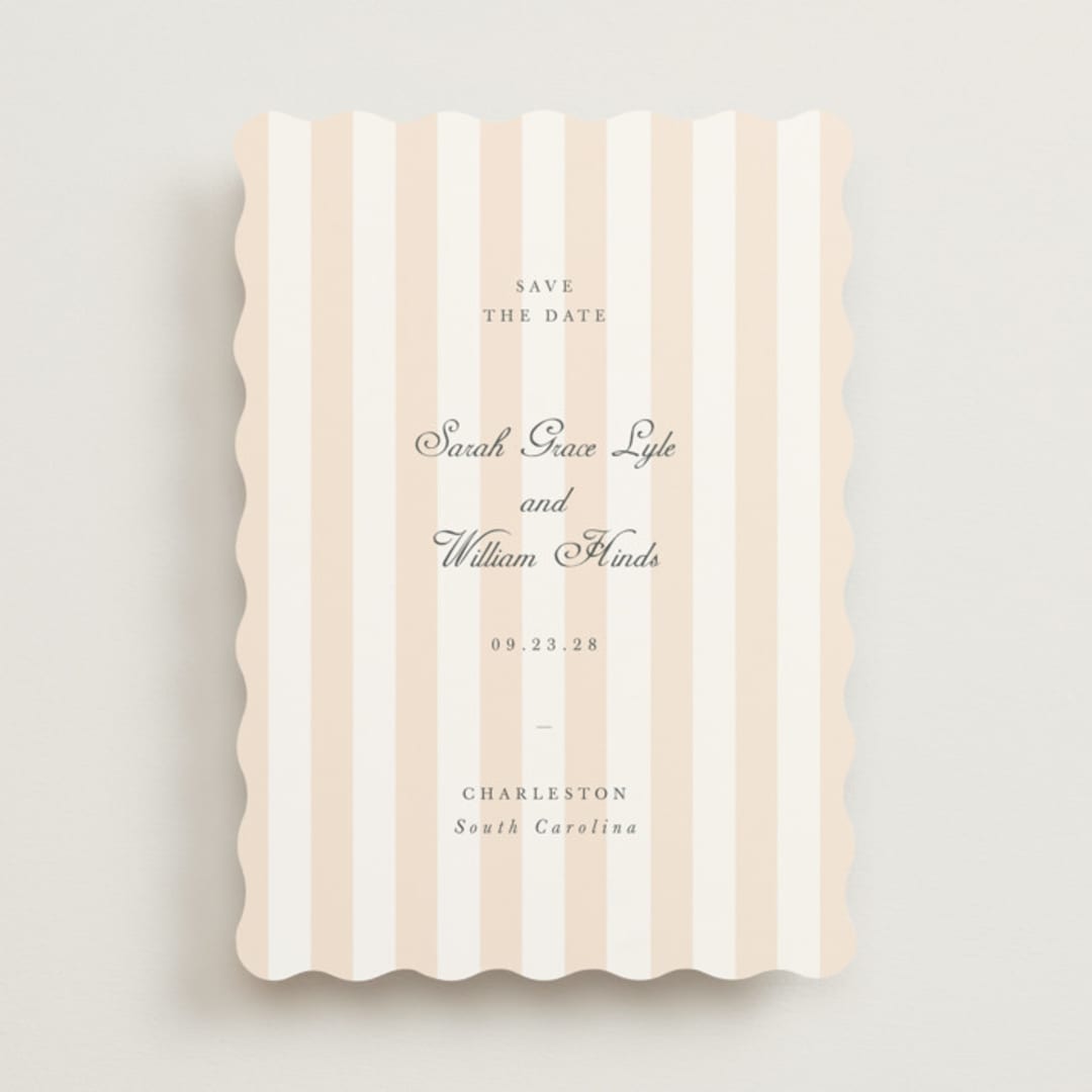 "awning stripe" - Save the Dates in Peach by Sara Hicks Malone - Front