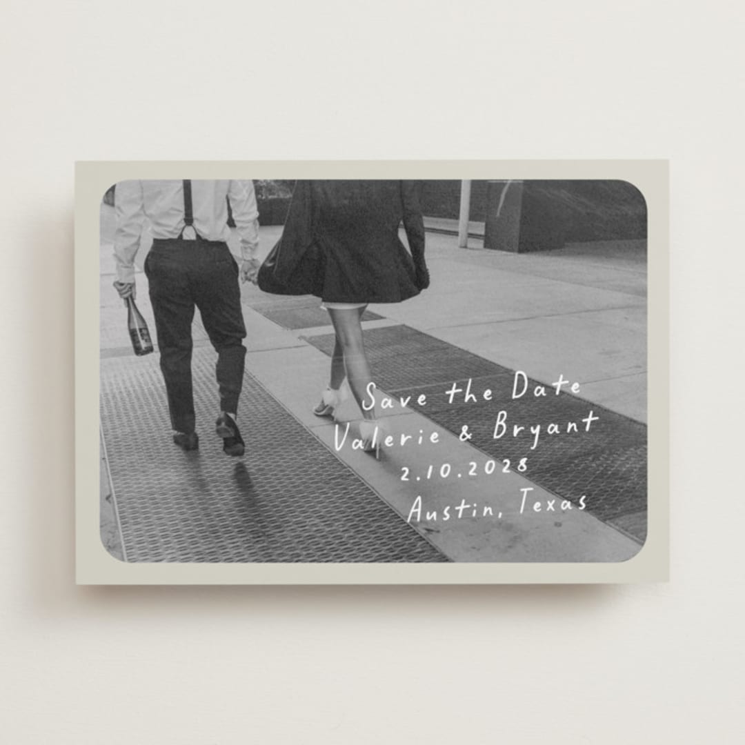 "Film" - Save the Dates in Toasted Marshmallow by Anna Elder - Front