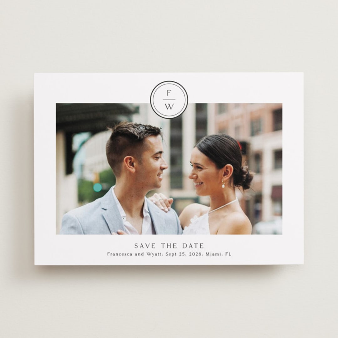 "Circle monogram" - Save the Dates in Cotton by Stacey Meacham - Front