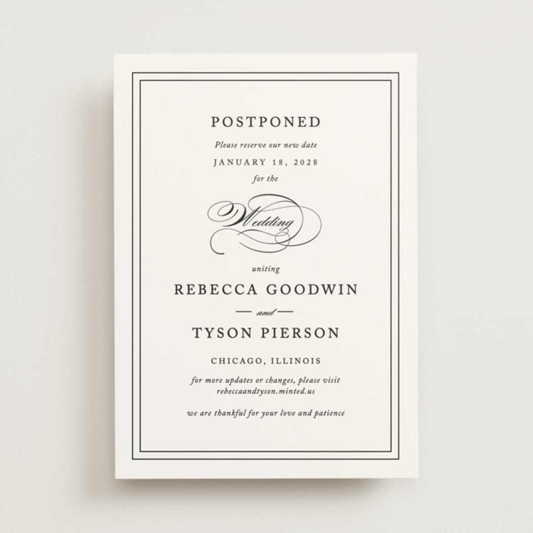 "Eloquence" - Save the Dates in Vanilla by Kimberly FitzSimons - Front