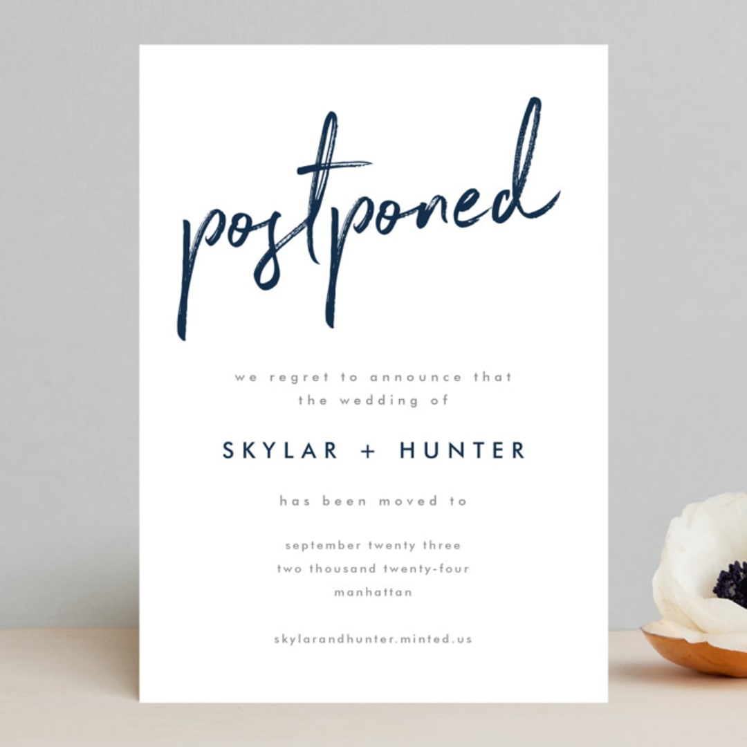 "Funky Names" - Save the Dates in Navy by Phrosné Barwood - Front