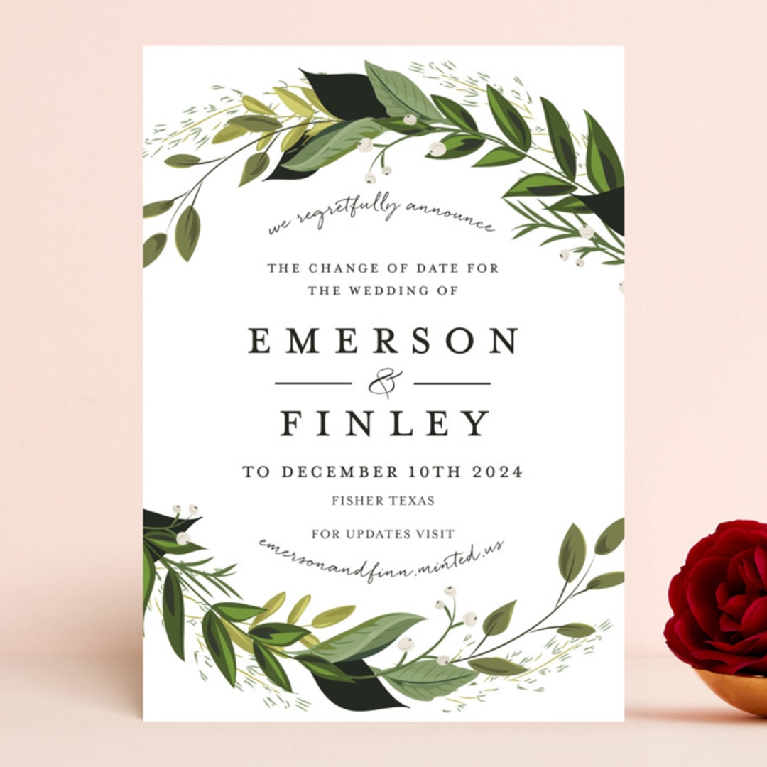 "Vines of Green" - Save the Dates in Fern by Susan Moyal - Front