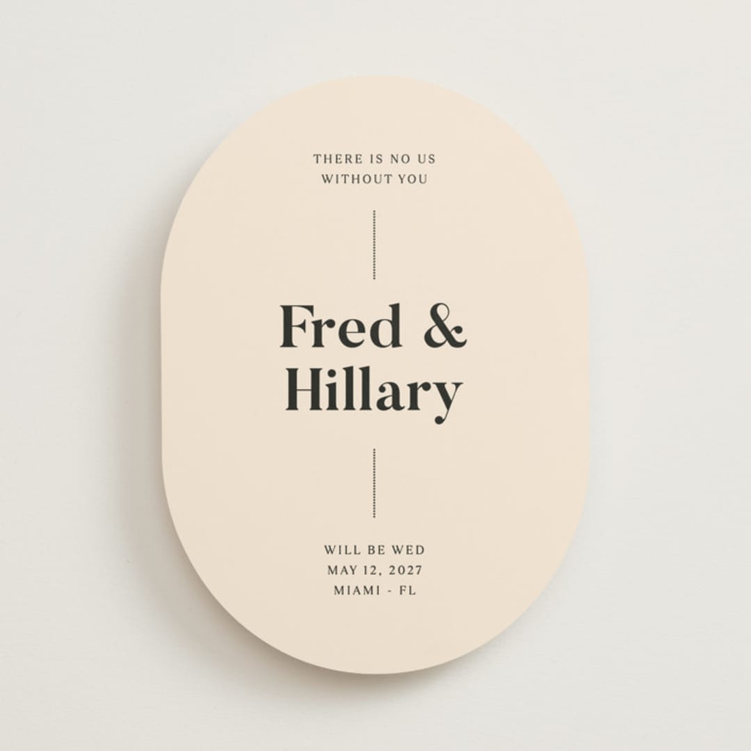 "No us without you" - Save the Dates in Ivory by Pati Cascino - Front
