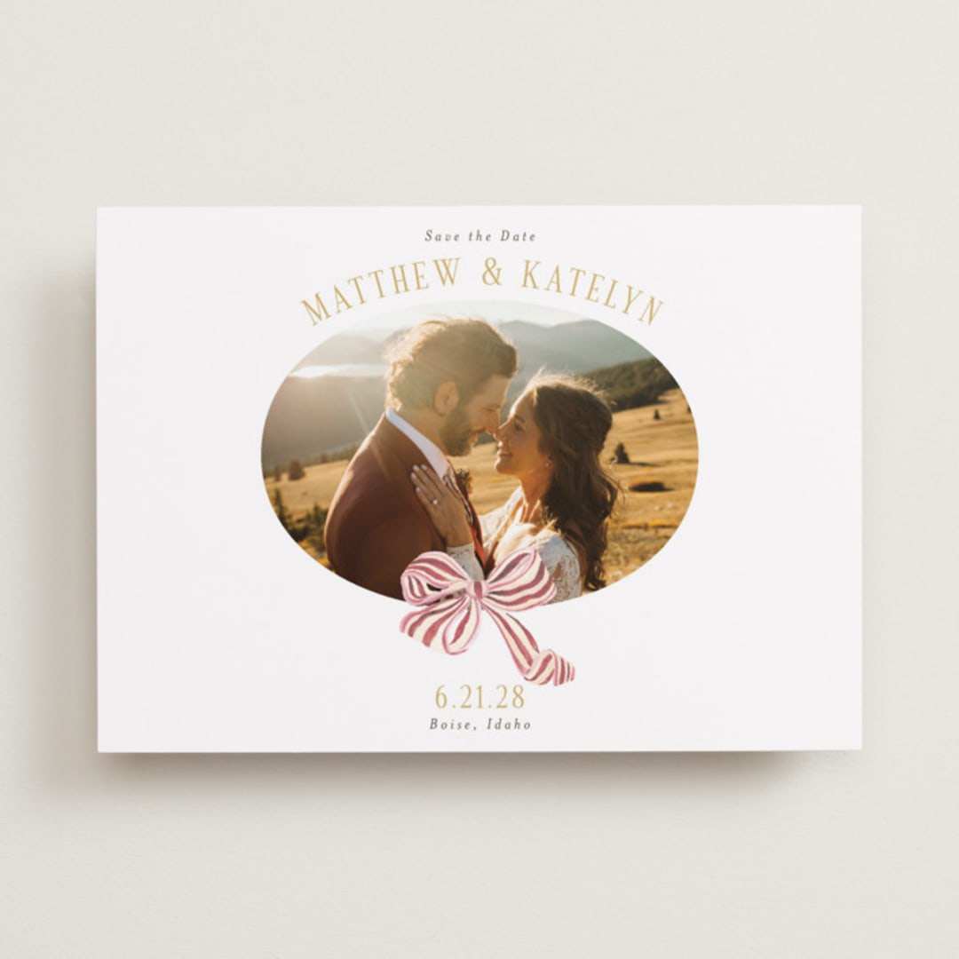"Ruban en Fleur" - Save the Dates in Rose by Itsy Belle Studio - Front