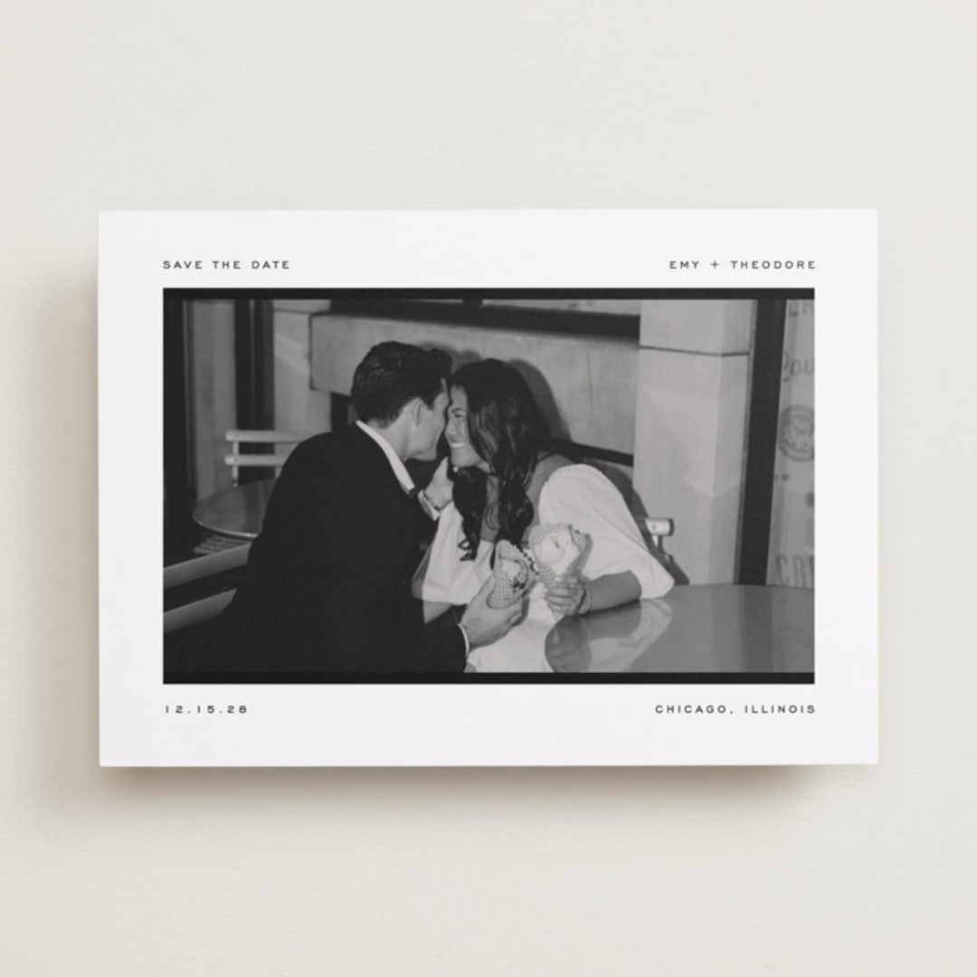 "Photosnap" - Save the Dates in Onyx by Pixel and Hank - Front