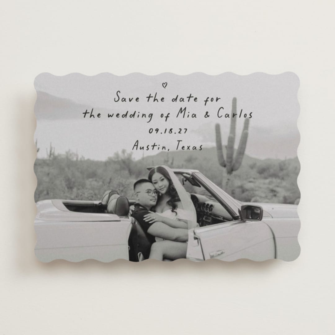 "Noted" - Save the Dates in Noir by Olivia Raufman - Front