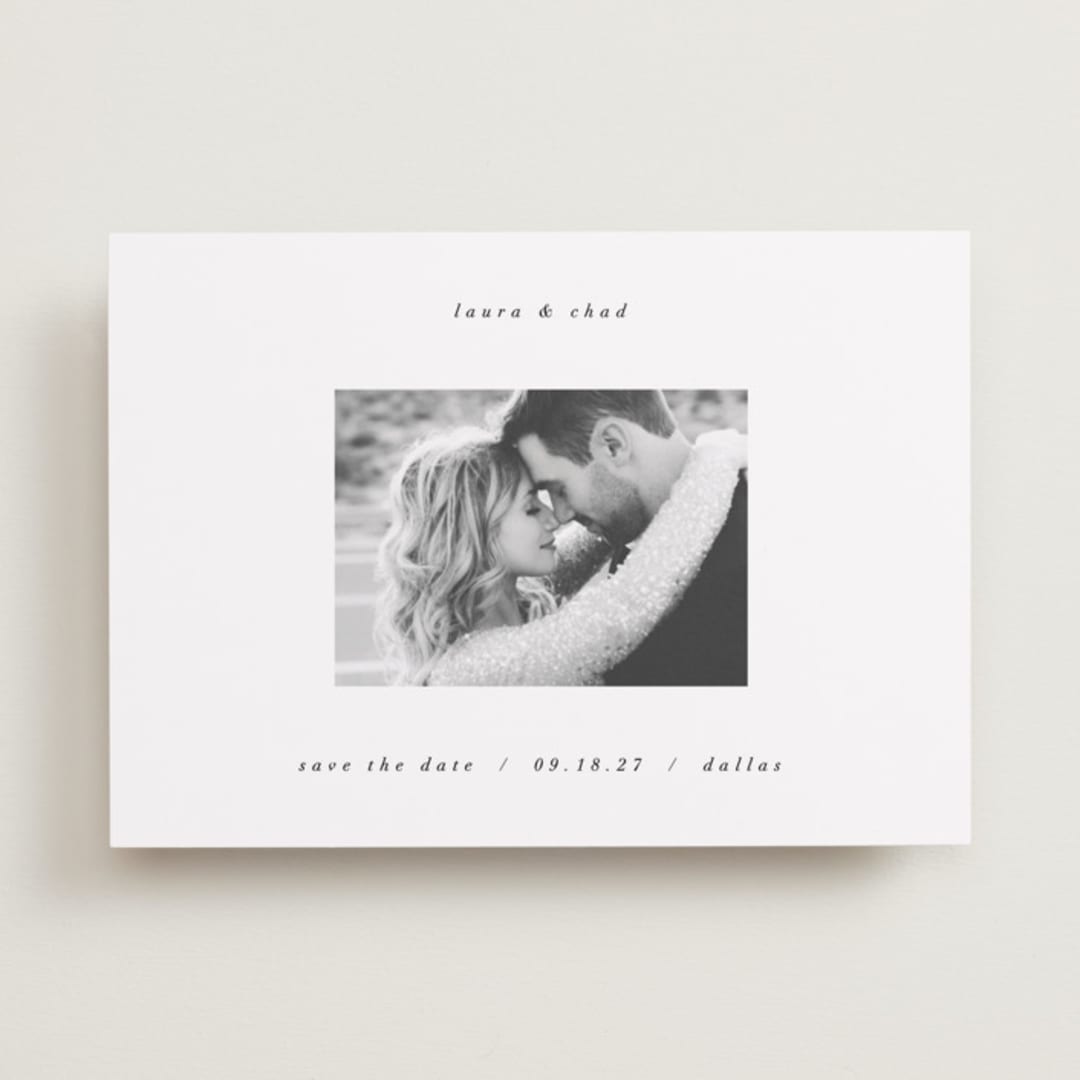 "Understated Elegance" - Save the Dates in Snow by AK Graphics - Front