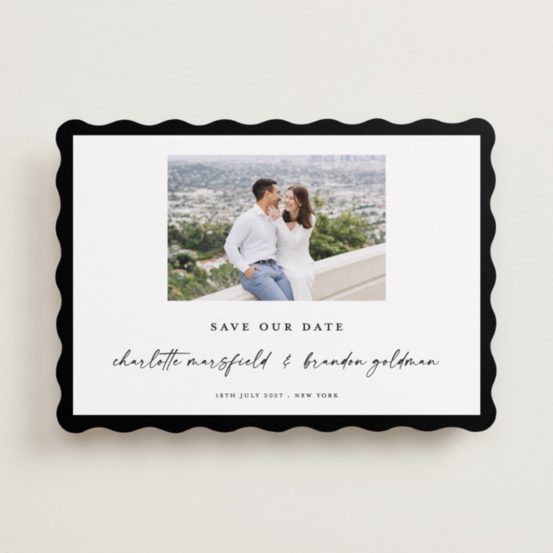 "Main Event" - Save the Dates in Onyx by Devika Keskar - Front