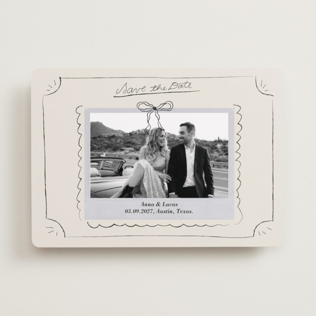 "Easy Lover" - Save the Dates in Cream by Helena Vitto - Front