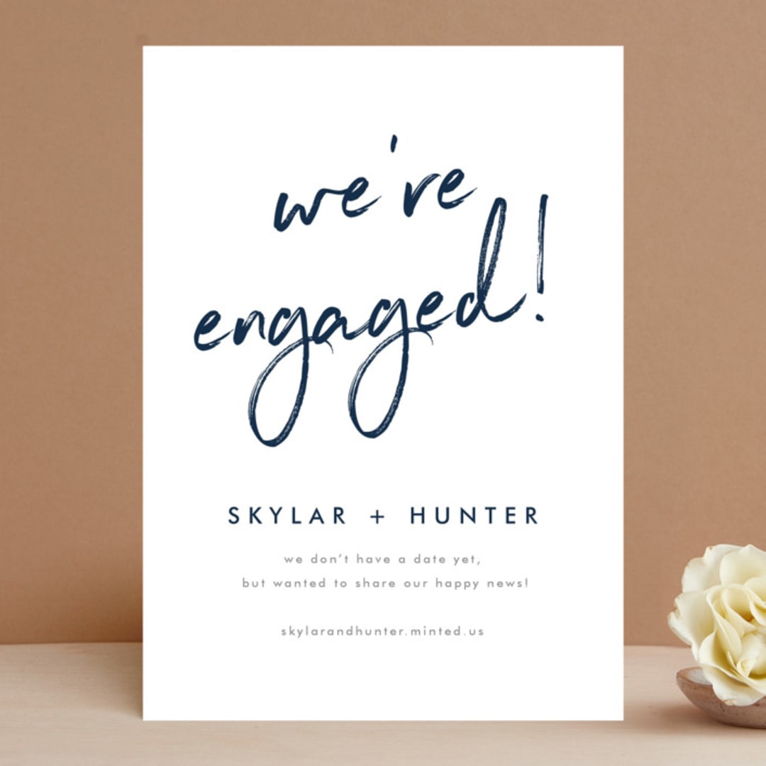 "Funky Names" - Save the Dates in Navy by Phrosné Barwood - Front