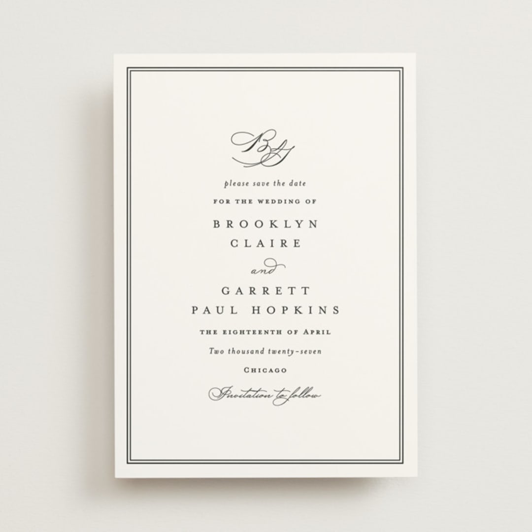 "Overlapping" - Save the Dates in Noir by Amy Kross - Front