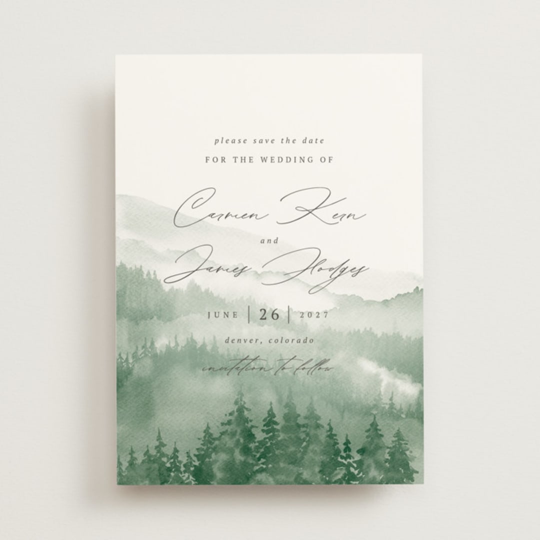 "Over the mountains" - Save the Dates in Fern by Helen Halik - Front