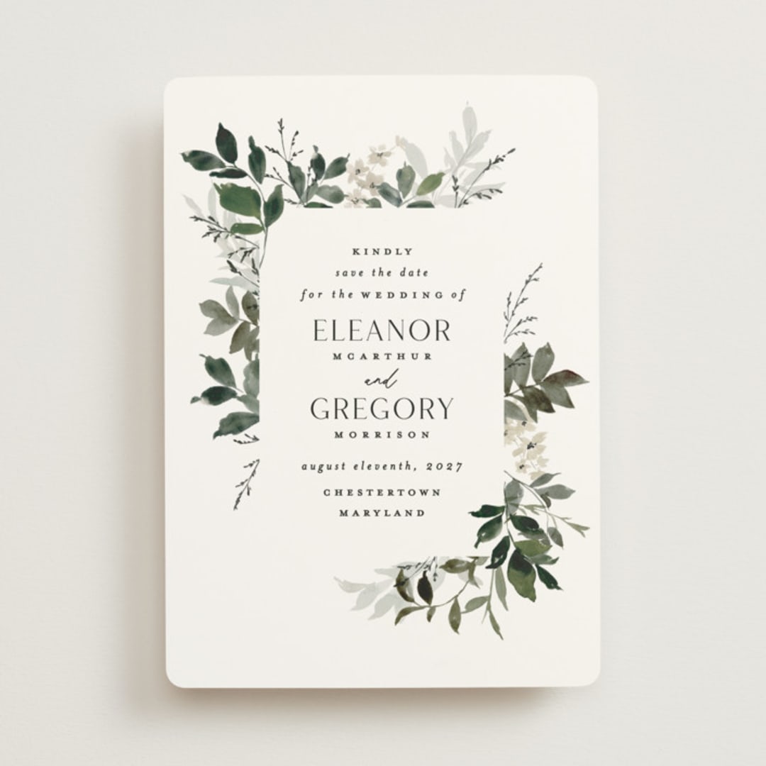 "Grove" - Save the Dates in Meadow by Everett Paper Goods - Front