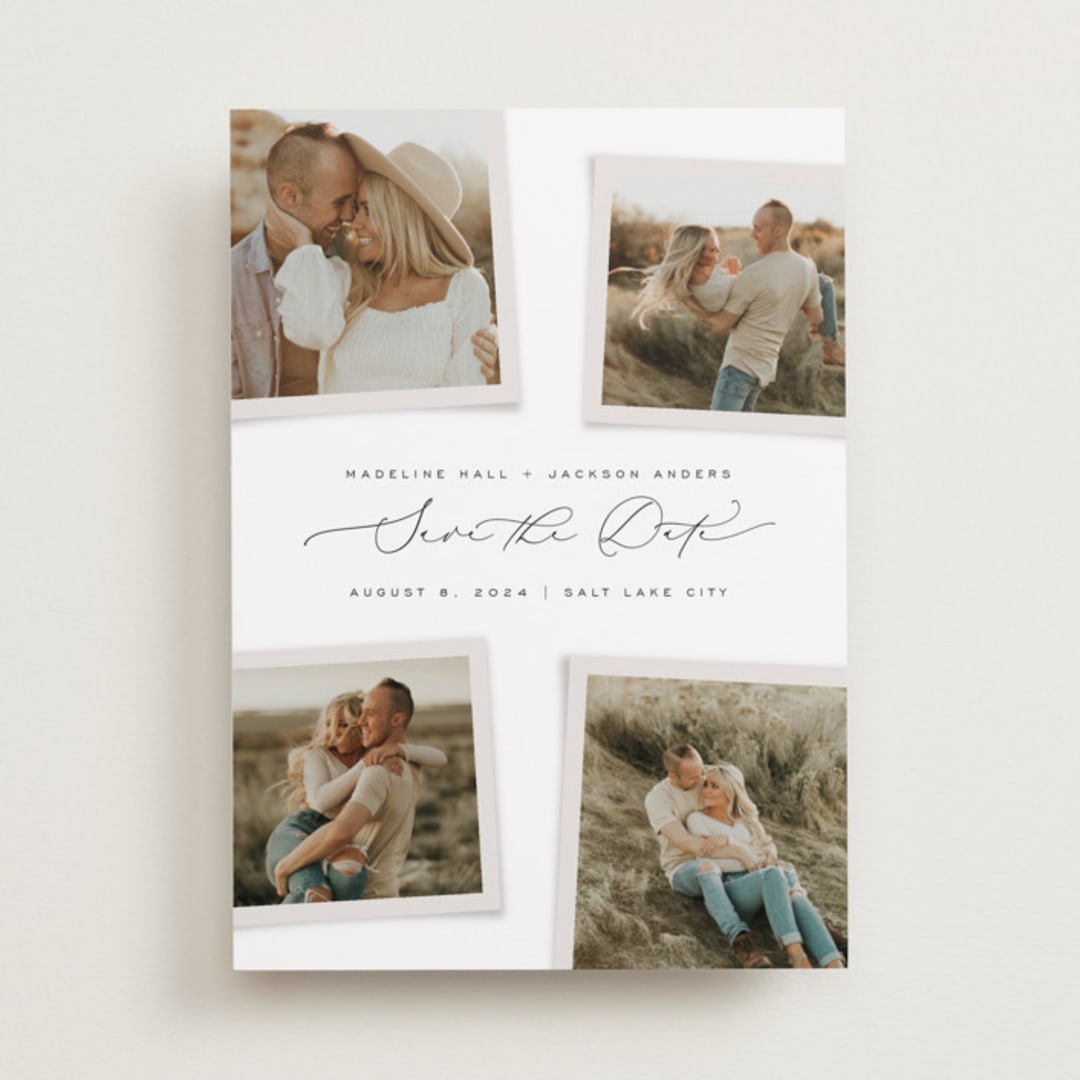 "Gallery Collection" - Save the Dates in Eggshell by Michelle Taylor - Front