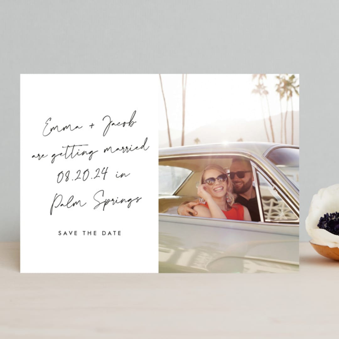 "Palm Springs" - Save the Dates in Onyx by Sarah Curry - Front