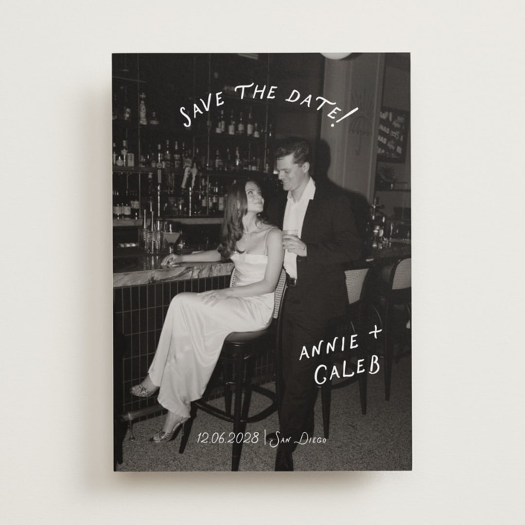 "Lovers" - Save the Dates in Ivory by Stephanie Heinrich Godbout - Front