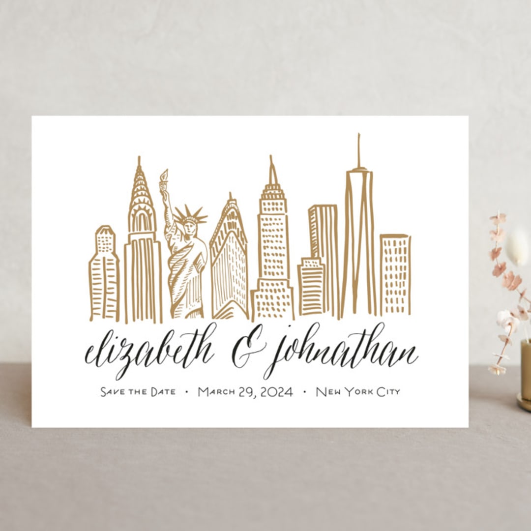"Skyline - New York City" - Save the Dates in Gold Coast by Abby Munn - Front