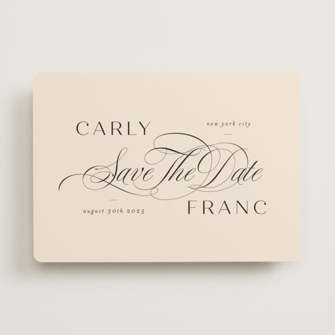 "Soirée" - Save the Dates in Blush by Lori Wemple - Front