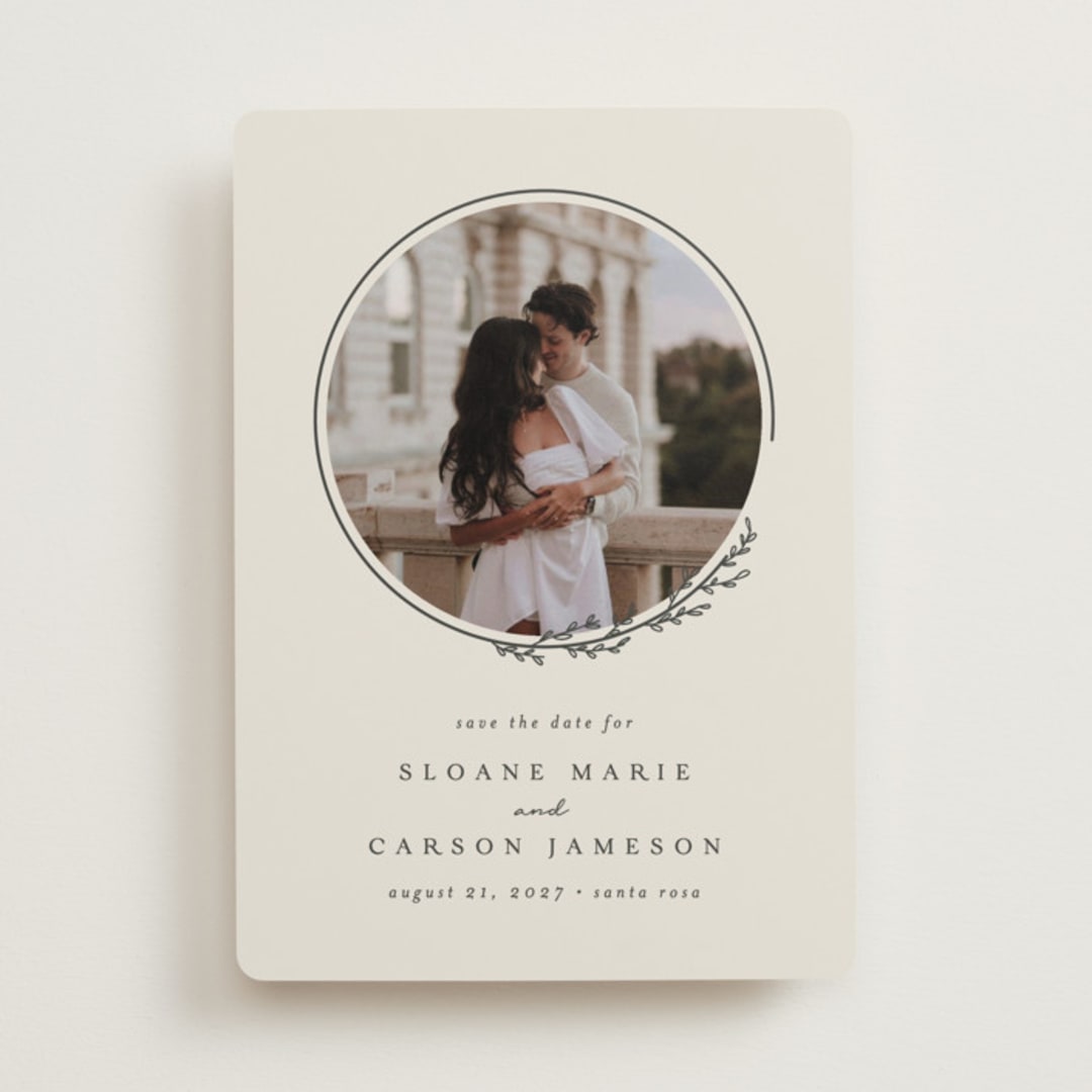 "Branched" - Save the Dates in Almond by Brianne Larsen - Front
