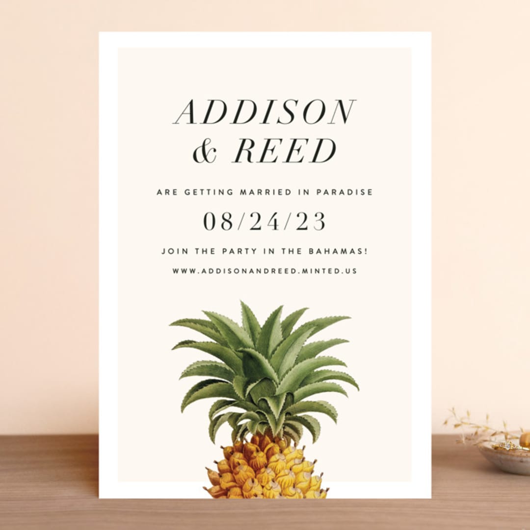 "Party in Paradise" - Save the Dates in Pineapple by Erin Hodges - Front
