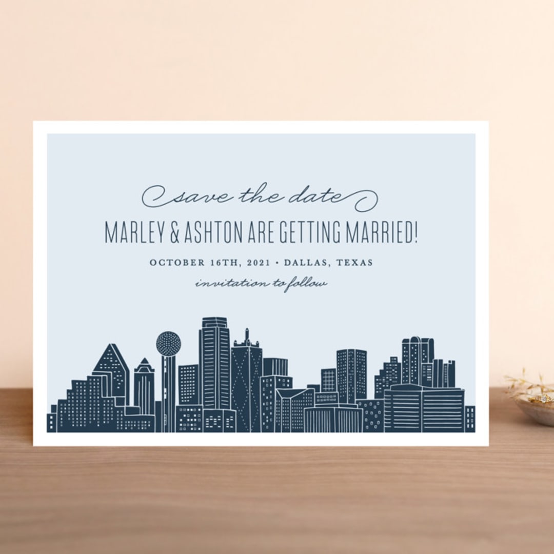 "Big City - Dallas" - Save the Dates in Pale Blue by Hooray Creative - Front